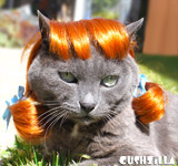 Cat Wig / Dog Wig: Cushzilla Natural Red Pigtails Pet Wig