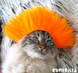 Dog Wig / Cat Wig: Cushzilla Beaker-Gone-Punker Orange Punk Wig
